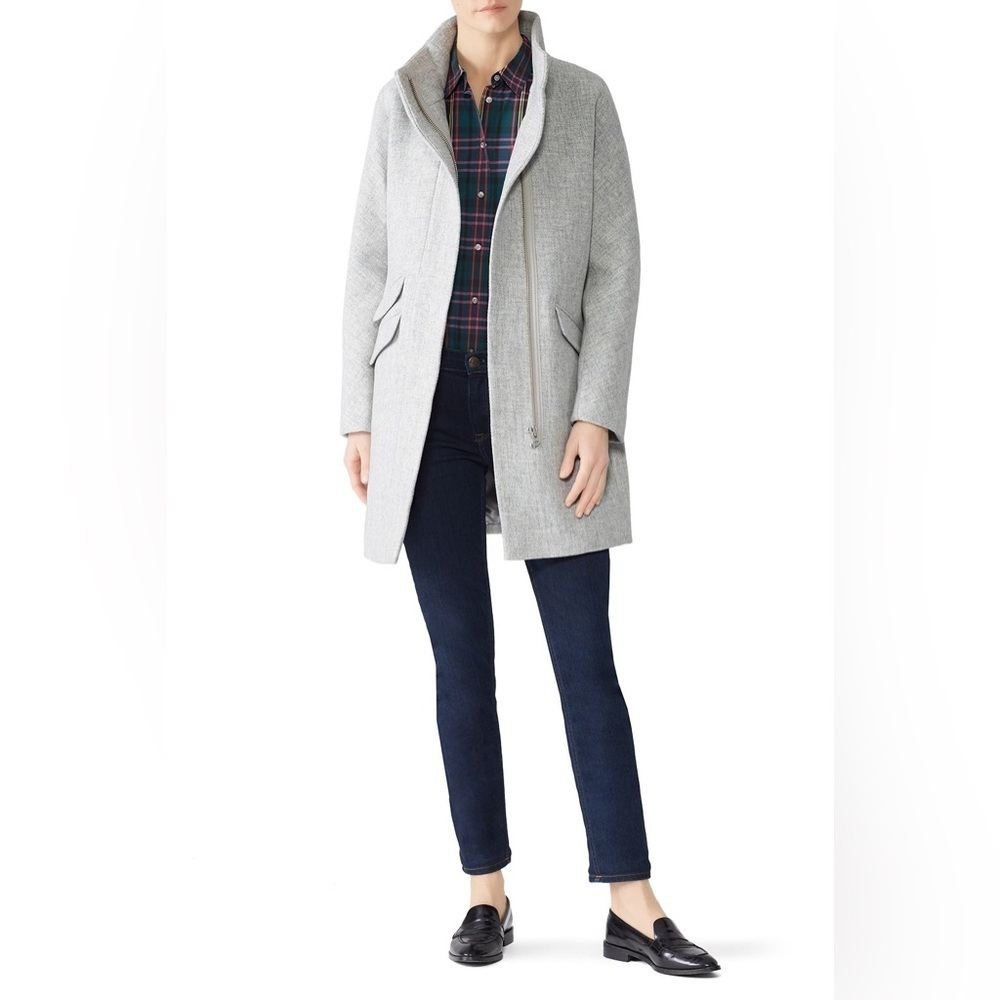 J Crew Stadium Cloth Cocoon Coat Gray Size 12 - Picture 4 of 12